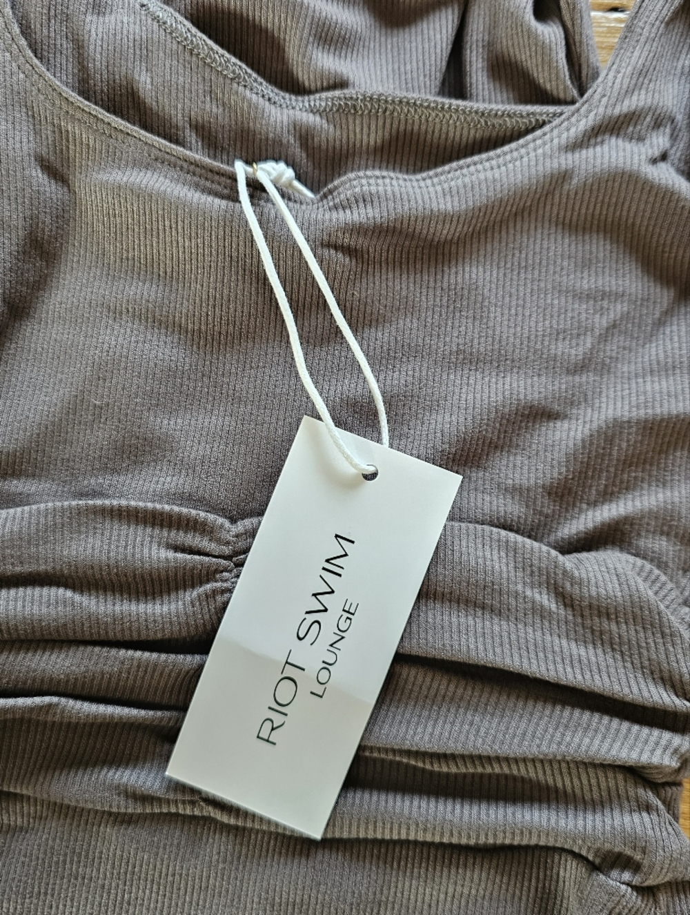 Riot Swim Roxi Ruched Tank Dress Ribbed Ash Size XS - Picture 13 of 14
